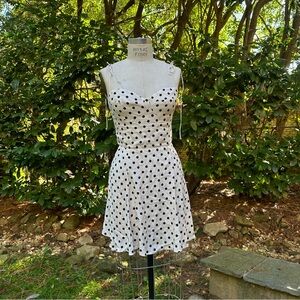 Reformation polka dot mini dress